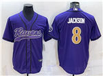 Baltimore Ravens #8 Lamar Jackson Color Rush Purple Baseball Jersey