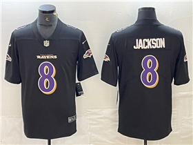 Baltimore Ravens #8 Lamar Jackson Black Fashion Limited Jersey