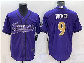 Baltimore Ravens #9 Justin Tucker Color Rush Purple Baseball Jersey
