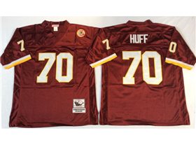 Washington Redskins #70 Sam Huff Throwback Burgundy Jersey