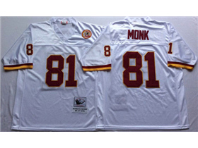 Washington Redskins #81 Art Monk Throwback White Jersey