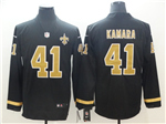 New Orleans Saints #41 Alvin Kamara Black Therma Long Sleeve Jersey