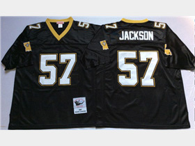 New Orleans Saints #57 Rickey Jackson 1987 Throwback Black Jersey