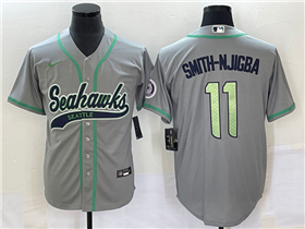 Seattle Seahawks #11 Jaxon Smith-Njigba Gray Baseball Jersey