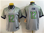 Seattle Seahawks #12 Fan Women's Gray Rivalries Vapor F.U.S.E. Limited Jersey
