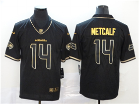 Seattle Seahawks #14 DK Metcalf Black Gold Vapor Limited Jersey