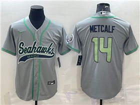 Seattle Seahawks #14 DK Metcalf Gray Baseball Cool Base Jersey