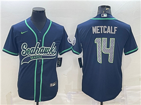 Seattle Seahawks #14 DK Metcalf Navy Baseball Cool Base Jersey