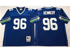 Seattle Seahawks #96 Cortez Kennedy Throwback Blue Jersey