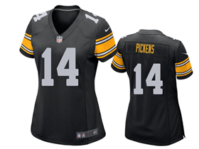 Pittsburgh Steelers #14 George Pickens Women's Black Vapor Limited Jersey