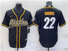 Pittsburgh Steelers #22 Najee Harris Black Baseball Cool Base Jersey