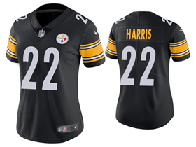Pittsburgh Steelers #22 Najee Harris Women's Black Vapor Limited Jersey