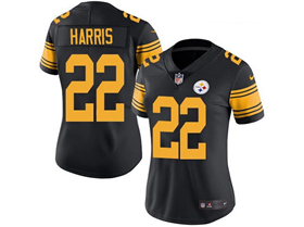 Pittsburgh Steelers #22 Najee Harris Women's Black Color Rush Limited Jersey