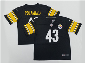 Pittsburgh Steelers #43 Troy Polamalu Toddler Black Vapor Limited Jersey