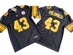 Pittsburgh Steelers #43 Troy Polamalu Color Rush Black Vapor F.U.S.E. Limited Jersey