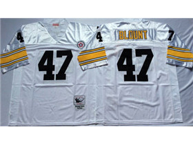 Pittsburgh Steelers #47 Mel Blount 1975 Throwback White Jersey