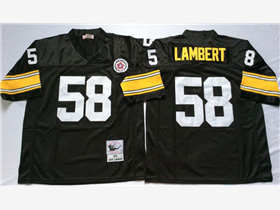 Pittsburgh Steelers #58 Jack Lambert 1975 Throwback Black Jersey