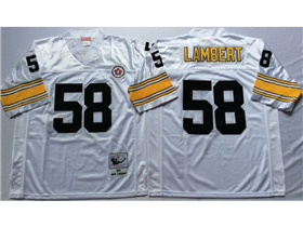 Pittsburgh Steelers #58 Jack Lambert 1975 Throwback White Jersey