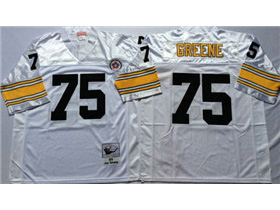 Pittsburgh Steelers #75 Joe Greene 1975 Throwback White Jersey