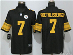 Pittsburgh Steelers #7 Ben Roethlisberger Black Color Rush Limited Jersey