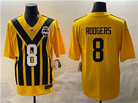 Pittsburgh Steelers #8 Aaron Rodgers 1933 Throwback Gold Limited Jersey