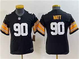 Pittsburgh Steelers #90 T.J. Watt Youth Alternate Black Vapor F.U.S.E. Limited Jersey