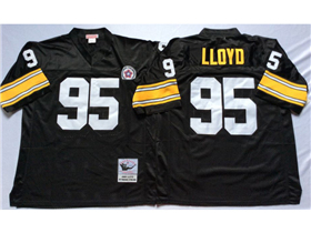 Pittsburgh Steelers #95 Greg Lloyd Throwback Black Jersey