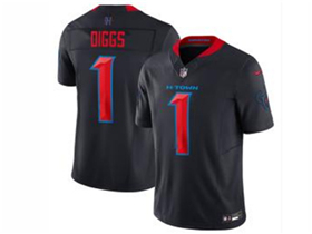 Houston Texans #1 Stefon Diggs 2024 Alternate Navy Vapor F.U.S.E. Limited Jersey