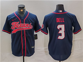 Houston Texans #3 Tank Dell Navy Baseball Limited Jersey