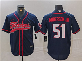 Houston Texans #51 Will Anderson Jr. Navy Baseball Limited Jersey