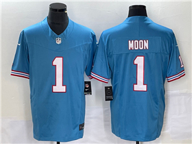 Tennessee Titans #1 Warren Moon Light Blue Oilers Throwback Vapor F.U.S.E. Limited Jersey