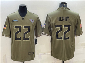 Tennessee Titans #22 Derrick Henry 2022 Olive Salute To Service Limited Jersey