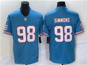 Tennessee Titans #98 Jeffery Simmons Light Blue Oilers Throwback Vapor F.U.S.E. Limited Jersey