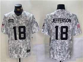 Minnesota Vikings #18 Justin Jefferson Arctic Camo 2024 Salute To Service Limited Jersey