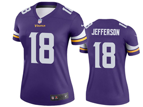 Minnesota Vikings #18 Justin Jefferson Women's Purple Vapor Limited Jersey