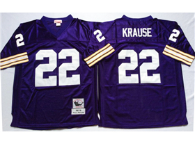Minnesota Vikings #22 Paul Krause 1975 Throwback Purple Jersey
