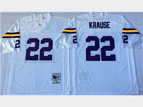 Minnesota Vikings #22 Paul Krause 1975 Throwback White Jersey