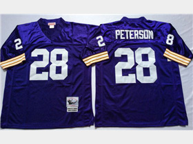 Minnesota Vikings #28 Adrian Peterson Throwback Purple Jersey