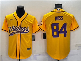 Minnesota Vikings #84 Randy Moss Gold Baseball Cool Base Jersey