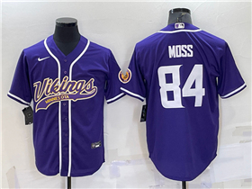 Minnesota Vikings #84 Randy Moss Purple Baseball Cool Base Jersey
