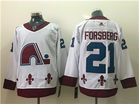 Colorado Avalanche #21 Peter Forsberg White 2020/21 Reverse Retro Jersey