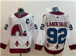 Colorado Avalanche #92 Gabriel Landeskog White 2020/21 Reverse Retro Jersey