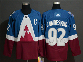 Colorado Avalanche #92 Gabriel Landeskog Blue/Burgundy 2020 NHL Stadium Series Jersey