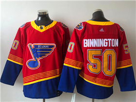 St. Louis Blues #50 Jordan Binnington Red 2020/21 Reverse Retro Jersey