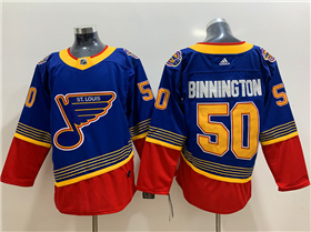 St. Louis Blues #50 Jordan Binnington Blue Vintage Jersey