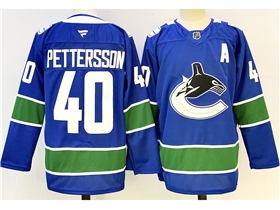 Vancouver Canucks #40 Elias Pettersson Home Blue Jersey