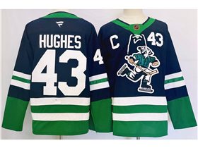 Vancouver Canucks #43 Quinn Hughes Navy Reverse Retro 2.0 Jersey