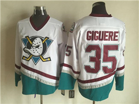 Anaheim Mighty Ducks #35 Jean-Sébastien Giguère 2003 CCM Vintage White Jersey