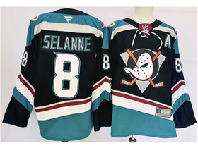 Anaheim Ducks #8 Teemu Selänne 2024 Alternate Black Jersey