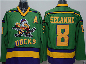 The Mighty Ducks #8 Teemu Selänne CCM Green Movie Jersey